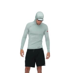 NWOT FLORENCE MARINE X LONG SLEEVE HOODED RASHGUARD, GREY MEDIUM